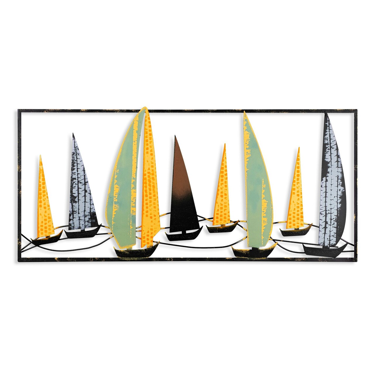 Decoratiune de perete, Yelkenli 3, Dimensiune: 40 x 90 cm, Multicolor - imagine 6