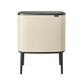 Cos de gunoi cu soft touch, Brabantia, Bo Touch, 36 L, 31.2x54x68 cm, otel, bej
