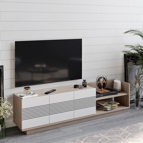 Comoda tv, decorotika, viano, 167.6x43.1x35.3 cm, cordoba / alb