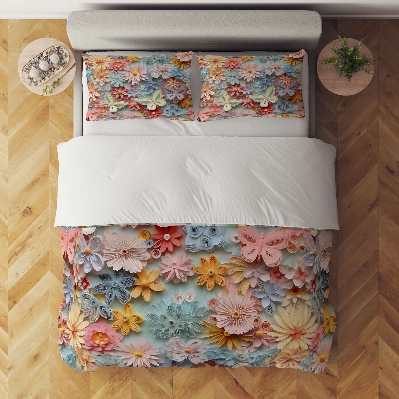 Set husă de pilotă dublă (FR), L'essentiel Maison, FLW_DVT25-10, Multicolor - view 2