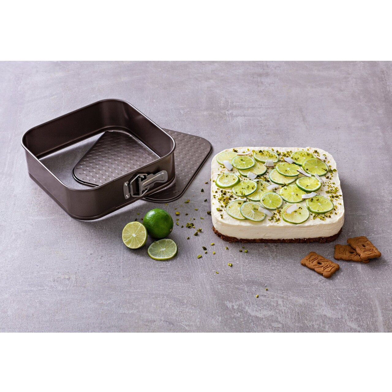 Forma de copt patrata, cu baza detasabila, otel carbon, 24 cm, "Asimetria" - Pyrex - imagine 5