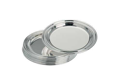 Set 6 suporturi de pahar, Plain, Hermann Bauer, Ø 11 cm, argintiu accesorii