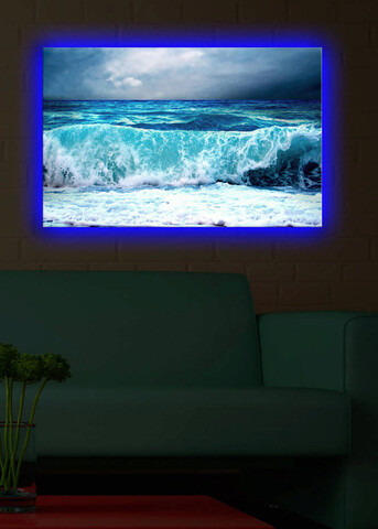 Tablou decorativ cu lumina led, 4570dact-15, canvas, dimensiune: 45 x 70 cm, multicolor