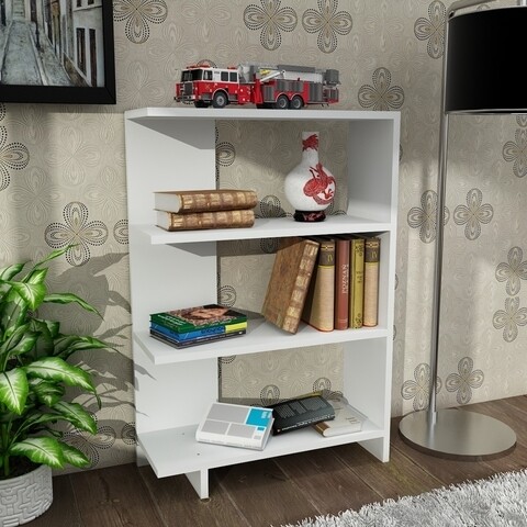 Biblioteca trilion, furny home, 61.5x24x90 cm, alb