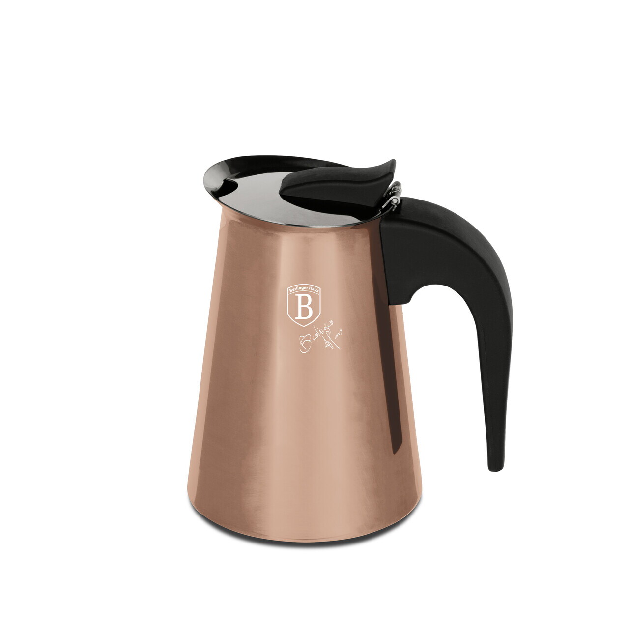 Aparat de cafea Berlinger Haus, Rose Gold, 6 cesti, 300 ml, inox 18/10, roz/argintiu - imagine 8