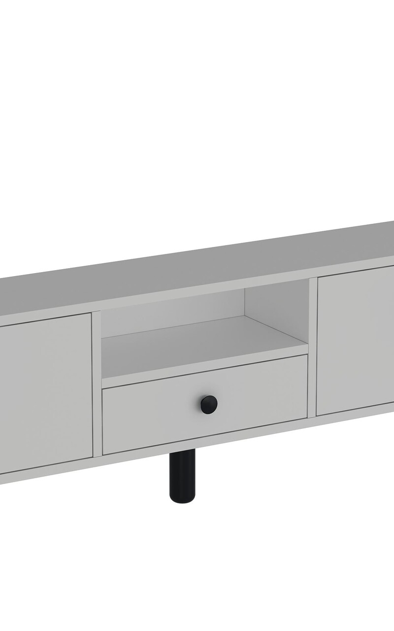 Comoda TV, Hanah Home, 1310-DROP-1, 140x45x30 cm, PAL , Alb/Negru - view 6