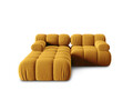 Canapea modulara 3 locuri, Bellis-51, Micadoni Home, 188x188x70 cm, catifea, galben