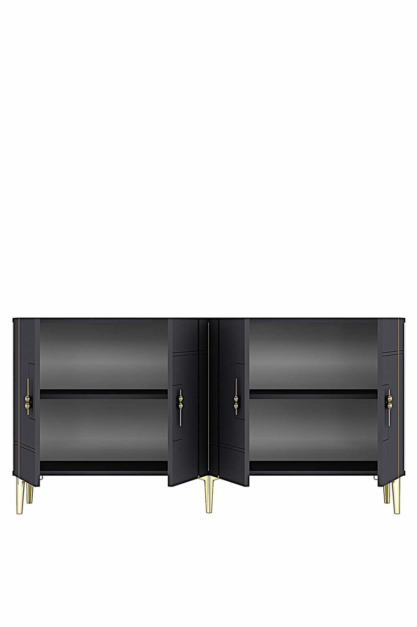 Consola, Hanah Home, Ilay 150, 150x75x32 cm, Antracit / Aur — imaginea 6