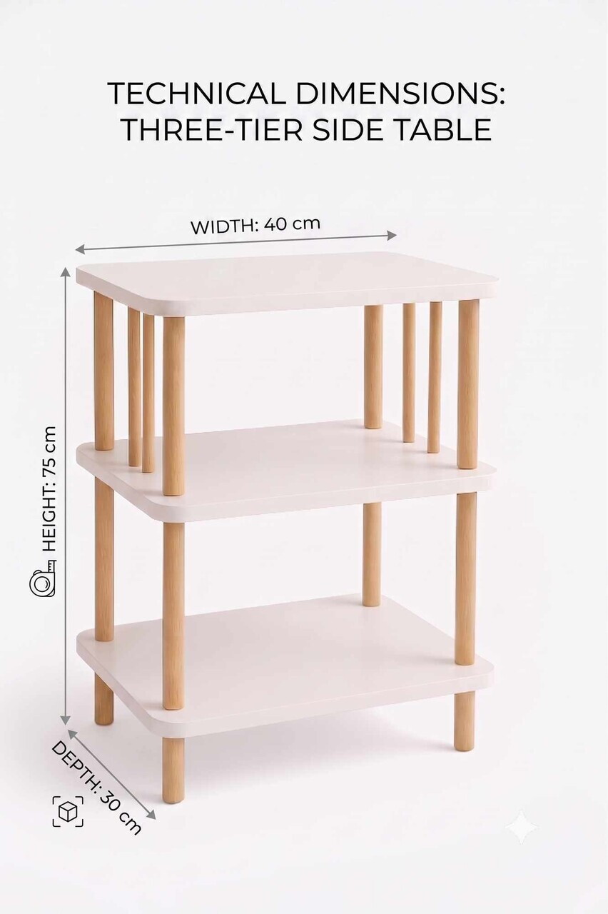 Masuta, Hanah Home, Pk257, 40x75x30 cm, PAL, Alb — imaginea 4