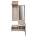 Cuier cu pantofar si oglinda Sonoma, Elvila, 90 x 30.5 x 180 cm, PAL melaminat