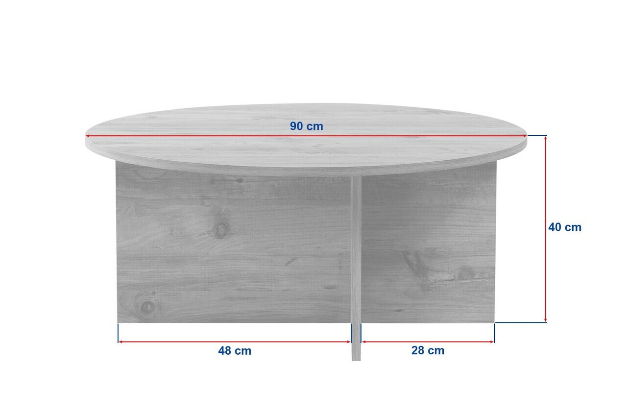 Masuta de cafea, Hanah Home, Soleil, 90x40x90 cm, PAL, Travertin / Nuc Venezia — imaginea 7