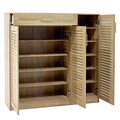 Pantofar cu 3 usi Sante, Pakoworld, 30 perechi pantofi, 120x37x123 cm, PAL/MDF, maro deschis