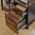 Dulap de birou pentru dosare, Vasagle, cu compartiment A4 si letter, 41x45x66 cm, MDF/PAL/otel, maro rustic