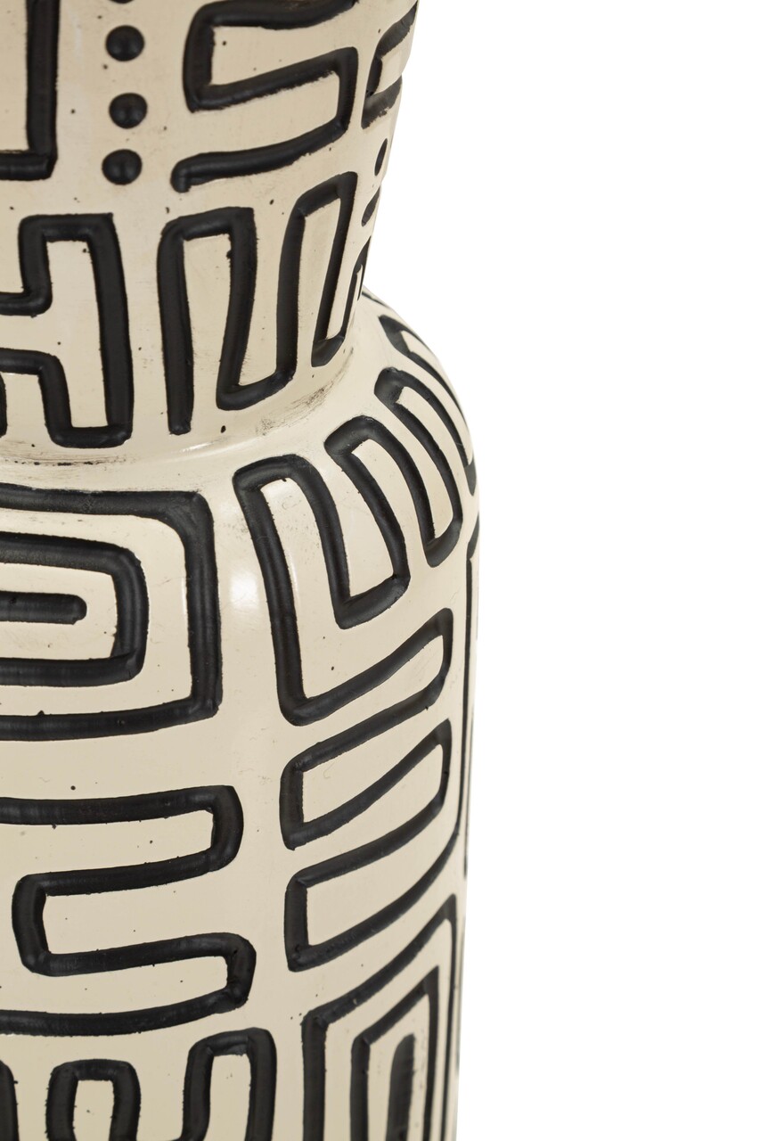 Vaza decorativa, Mauro Ferretti, Nairobi, 15.5x65 cm, polirasina, alb/negru - imagine 2