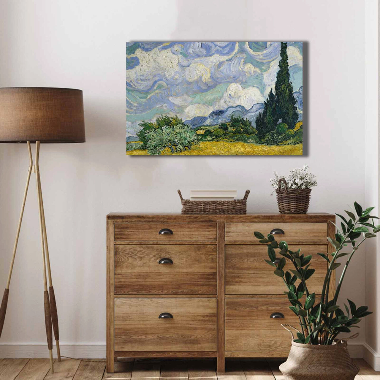 Tablou decorativ, 4570VANGOGH001, Canvas, Lemn, Multicolor