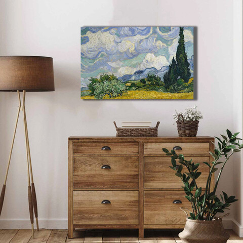 Tablou decorativ, 4570VANGOGH001, Canvas, Lemn, Multicolor
