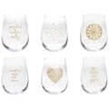 Set 6 pahare, Tognana, M111 Dorado, 470 ml, sticla, transparent/auriu