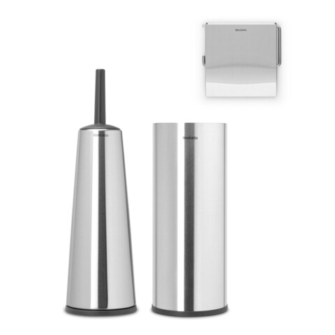 Set accesorii pentru baie 3 piese, Brabantia, Balance Matt, otel, argintiu