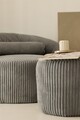 Set canapea cu 1 loc și puf, Evalina, 383EVN1254, Material: 100% catifea PES, Antracit