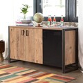 Bufet inferior Cosmo Nora, Sapphire, 140x45x80 cm, natural/negru