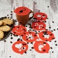 Set 8 forme decorative pentru cafea/cappuccino, Vanora, Ø8.5 cm, multicolor