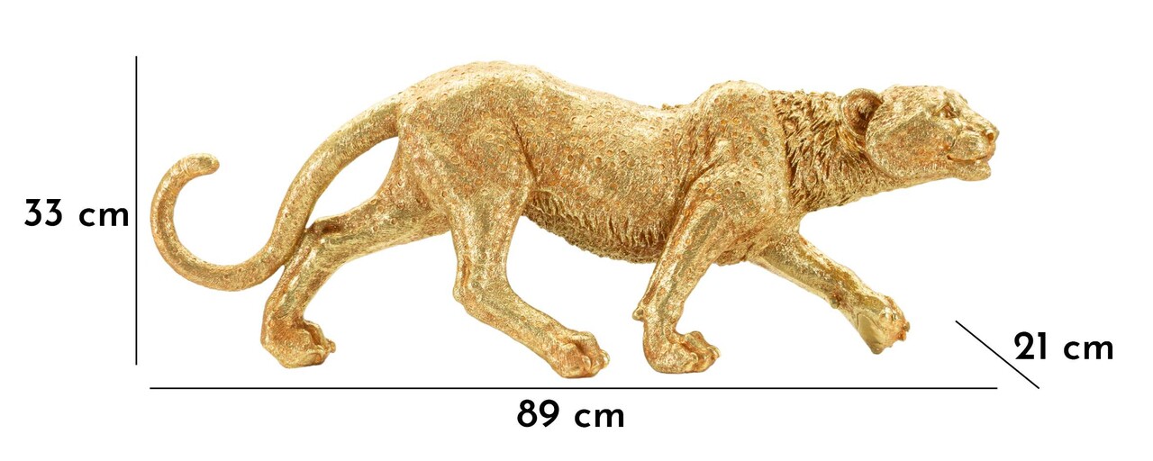 Figurina /sculptura decorativa Leopard Shant, Mauro Ferretti, 89x21x33 cm, polirasina, auriu - 1 | YEO