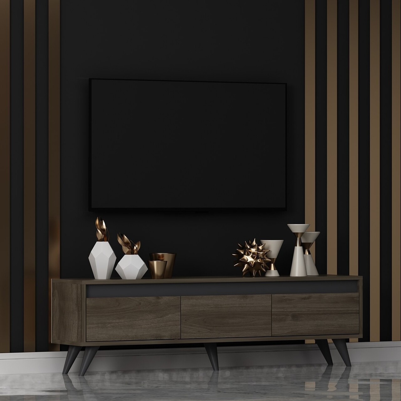 Comoda TV, Odessa, Century, 150x30x45 cm, PAL, Maro - 2 | YEO