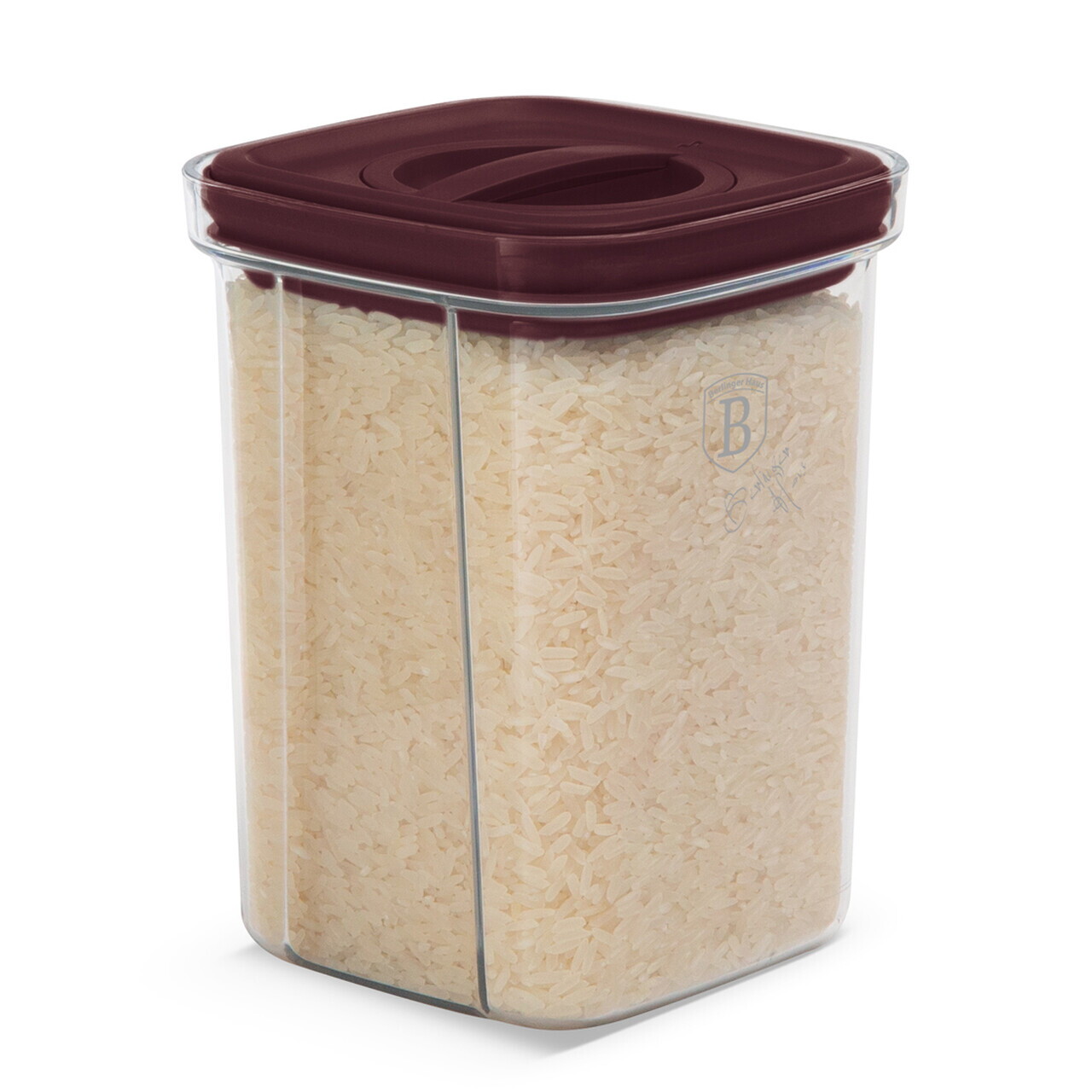 Set 5 recipiente depozitare Berlinger Haus, Leonardo, 460 ml / 1.1 L / 1.5 L, plastic, transparent/visiniu - imagine 2