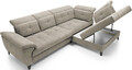 Coltar extensibil dreapta 5 locuri ELTAP, RT-20RAQ, Inferne, 297x210x107 cm, lemn/poliester, bej deschis