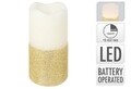 Lumanare LED Golden glitter, 7x13 cm, alb/auriu