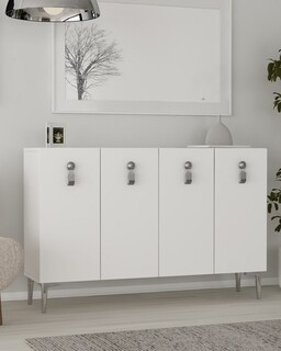 120x75x29.6 cm, Alb;Argintiu