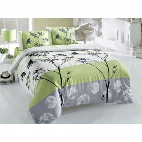 Lenjerie de pat double Belezza Green, amestec bumbac