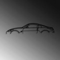 Decoratiune de perete, Nissan 350Z Silhouette, Metal, 70 x 15 cm, Negru