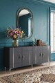 Consola, Hanah Home, Ilay 180, 180x75x32 cm, Antracit / Argintiu