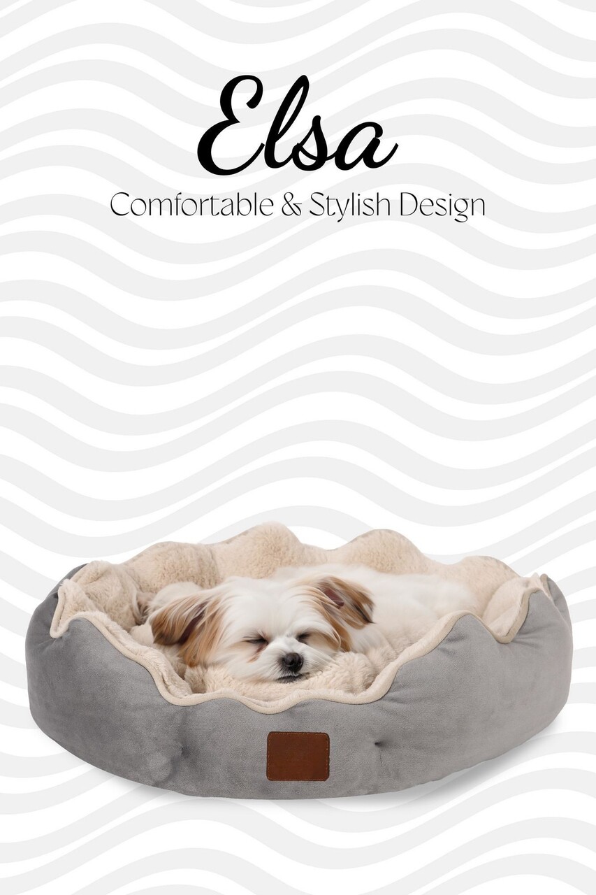 Pat pentru animale de companie, Paws &amp; Whiskers, Elsa Dog L, Material exterior: 100% poliester, Gri / Bej - view 3