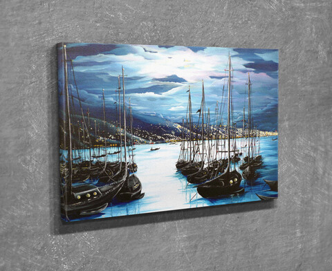 Tablou decorativ, dc335, canvas, lemn, multicolor