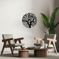 Decoratiune de perete, Monument Tree, Metal, Dimensiune: 72 x 72 cm, Negru