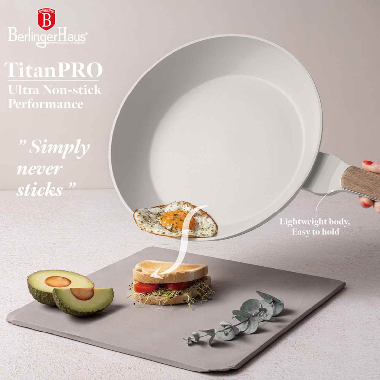 Set pentru gatit Berlinger Haus, Sahara Nordic, 15 piese, aluminiu forjat, crem mat/natur - imagine 8