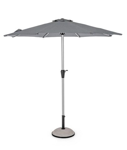Umbrela pentru gradina / terasa, Vienna, Bizzotto, Ø 250 cm, stalp Ø 48 mm, aluminiu/poliester, gri inchis