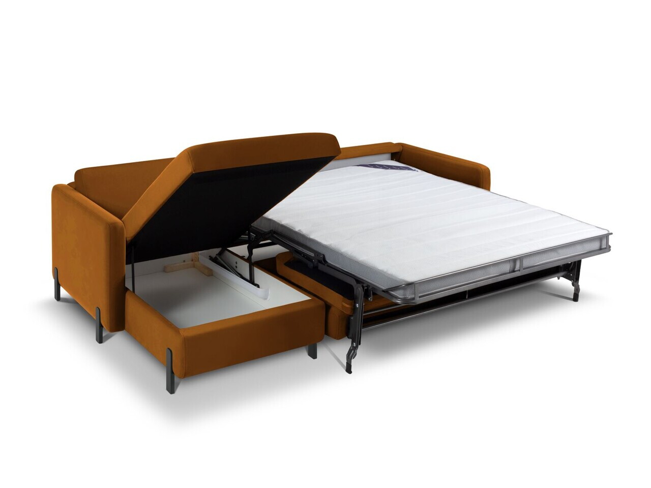 Coltar extensibil stanga 4 locuri, Gloria, Micadoni Home, 266x170x88 cm, catifea, maro — imaginea 3