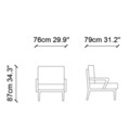 Fotoliu Design, Ndesign, 76x79x87 cm, lemn, multicolor