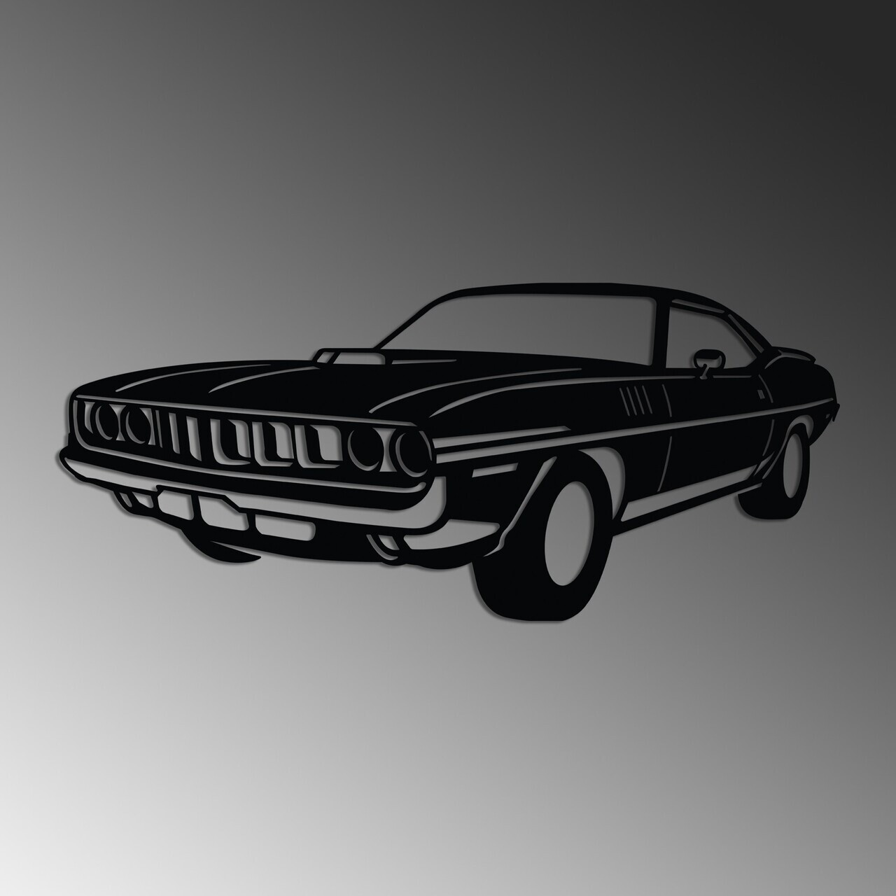 Decoratiune de perete, Plymouth Barracuda 1971, Dimensiune: 60 x 26 cm , Negru — imaginea 4