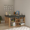 Birou CT5 - AA, Locelso, 129x120x72 cm, PAL, natural/negru