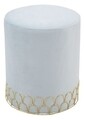 Taburet Ring, Mauro Ferretti, 35 x 42 cm, lemn de pin/fier/poliester, albastru deschis