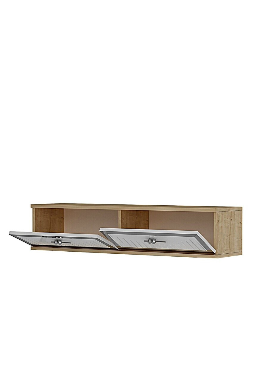Dulap, Hanah Home, Tuna 120, 120x25.5x29.6 cm, Stejar Safir / Alb / Argintiu — imaginea 6