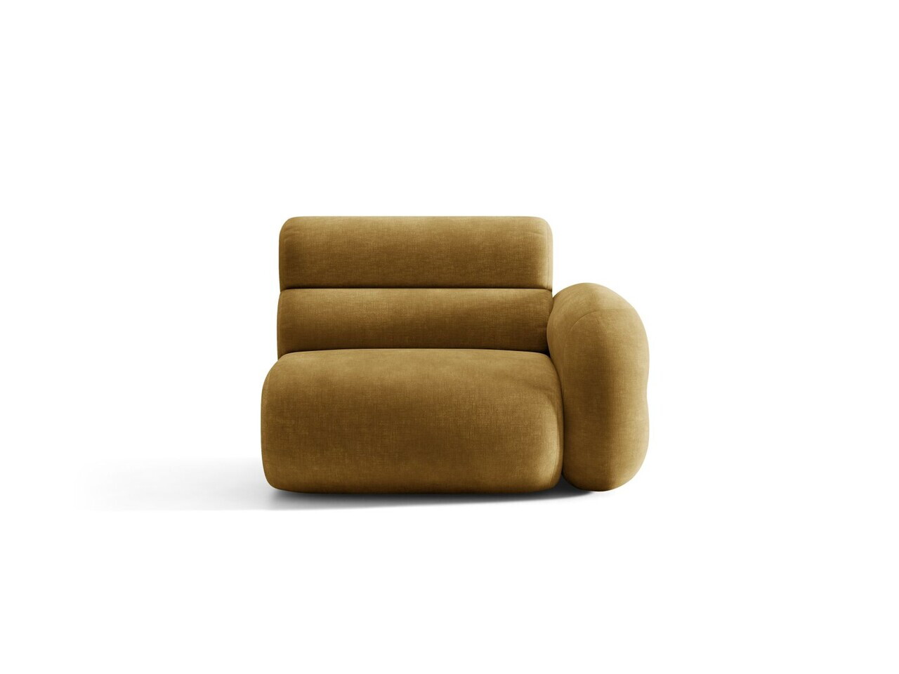 Modul canapea dreapta 1 loc, Neo, Micadoni Home, 110x100x83 cm, tesatura Chenille, galben mustar