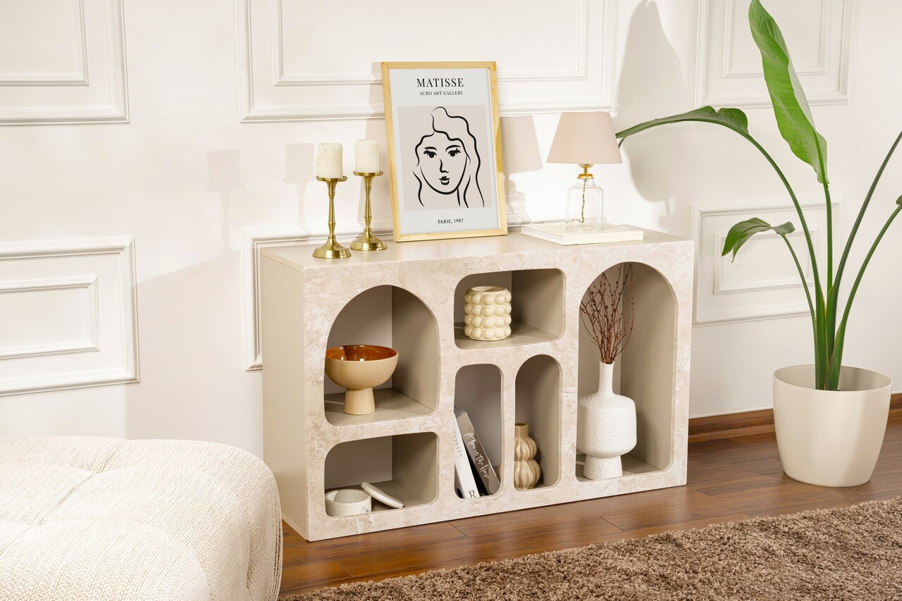 Consola, Nordure, Liva 120, 120x74x37 cm, Travertin Marmură / Gresie - imagine 2