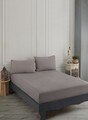 Set de pat pentru o persoana (cearceaf cu elastic si perna) 2 piese, Road Potlu - Brown, EnLora Home, 70% bumbac/30% poliester