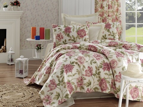 Cuvertura pique Single, Care - Pink, EnLora Home, Bumbac