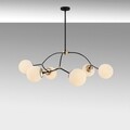 Lustra, Kromozom - 1021, Tatum, 90 x 90 x 69 cm, 6 x E27, 40W, alb/negru